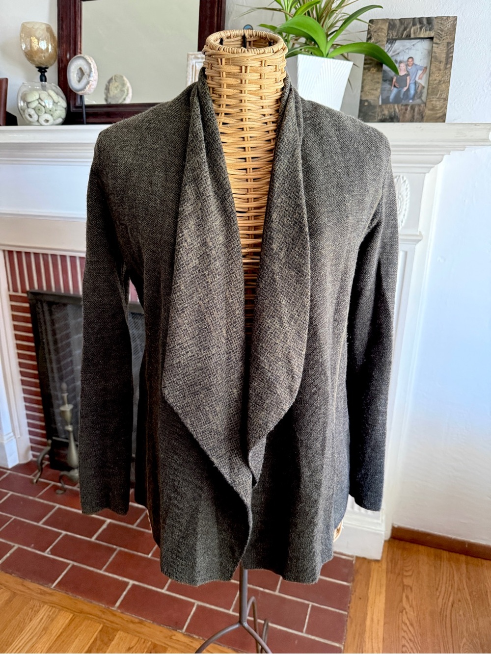 Eileen Fisher merino wool waterfall cardigan sweater XS